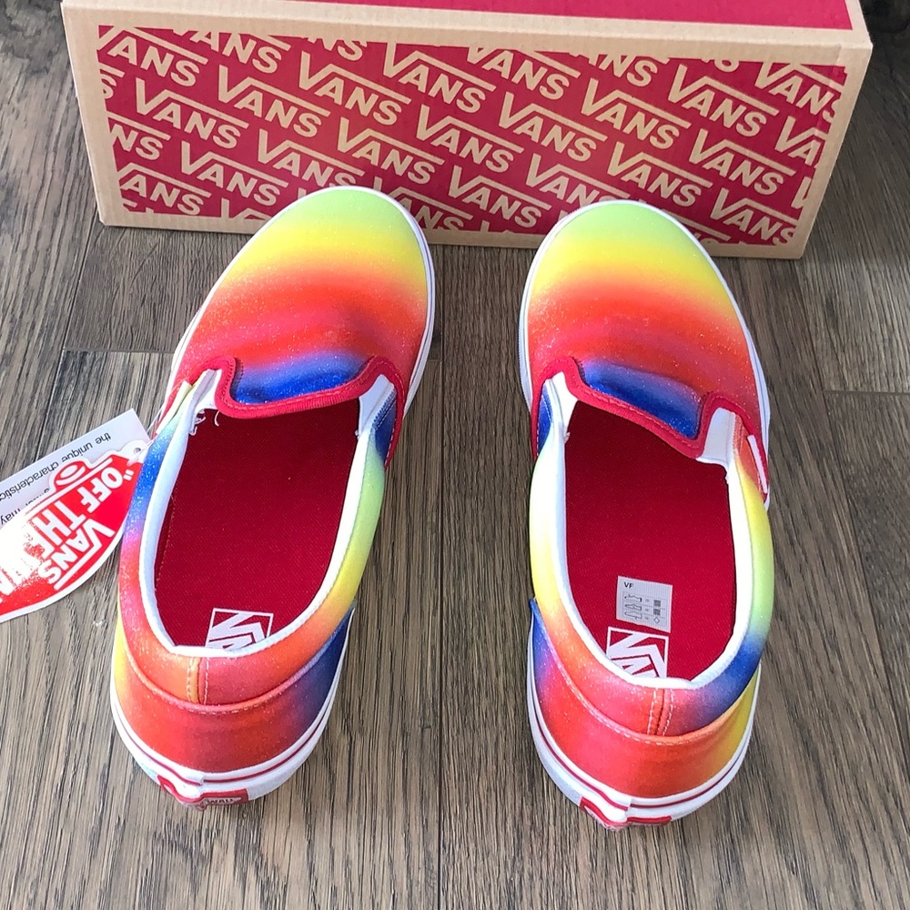 Vans rainbow glitter slip on shoes sneakers - Picture 7 of 8